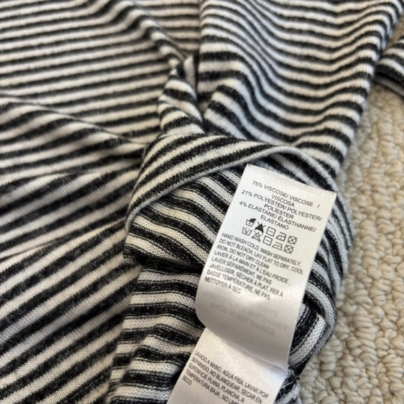 Lucky Brand Striped Cowl Neck Pullover Sweater Top Long Sleeve Casual Women's L‎ - Picture 9 of 13